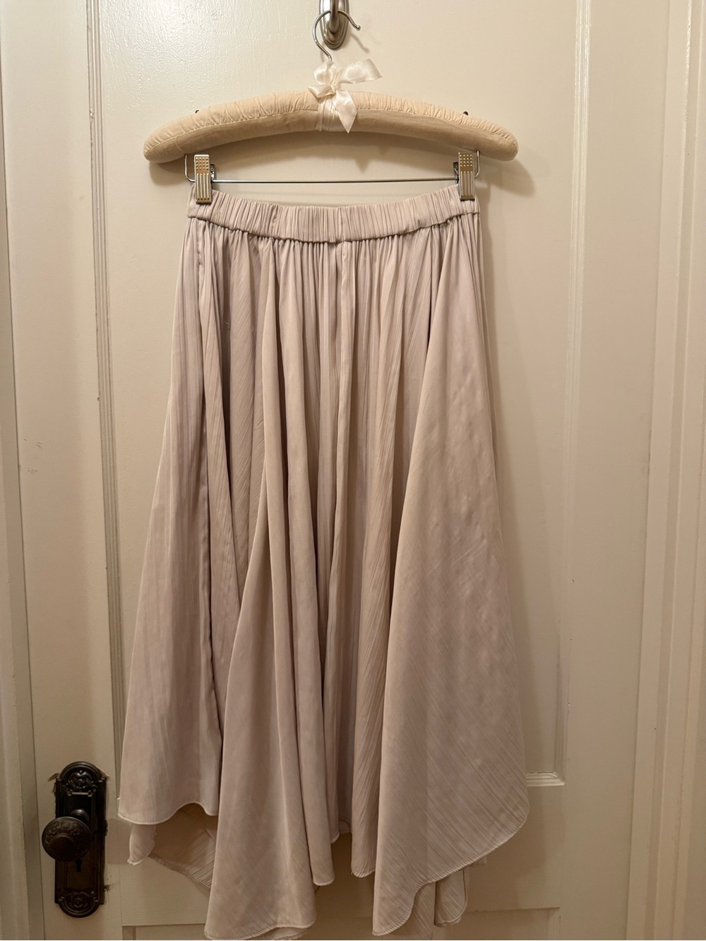 Anthropologie High Low Handkerchief Hem Satin Skirt